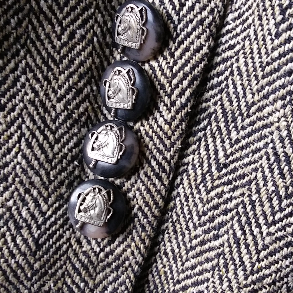 Ralph Lauren Jacket blazer 100% Silk Herringbone - Picture 4 of 13